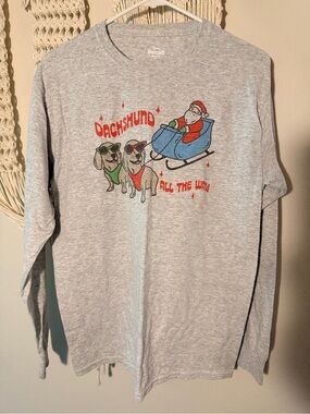 Bean Goods 'Dachshund All The Way' Holiday Long Sleeve Tee